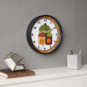 Horloge murale de la cuisine automnale