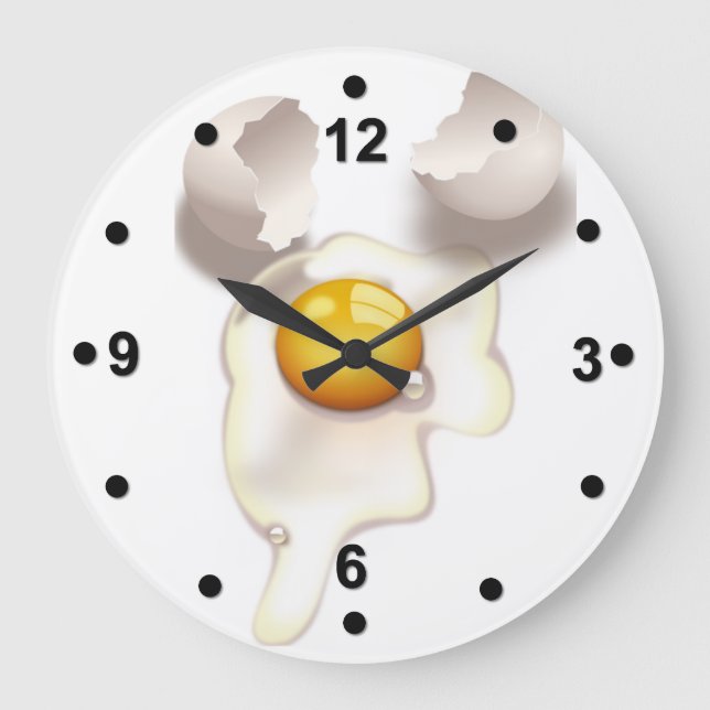 Horloge murale de la cuisine aux oeufs fissurés (Recto)