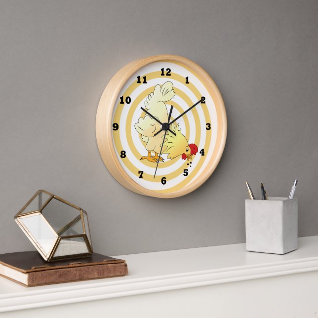 Horloge murale de la cuisine de poulet en dessin (Bureau)