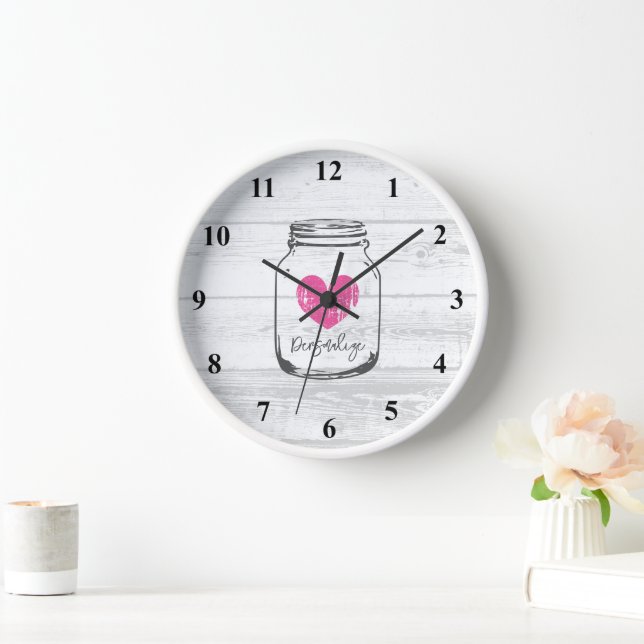 Horloge murale de la cuisine en bois blanc tendanc (Maison)