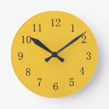 Horloge murale de la cuisine jaune safran
