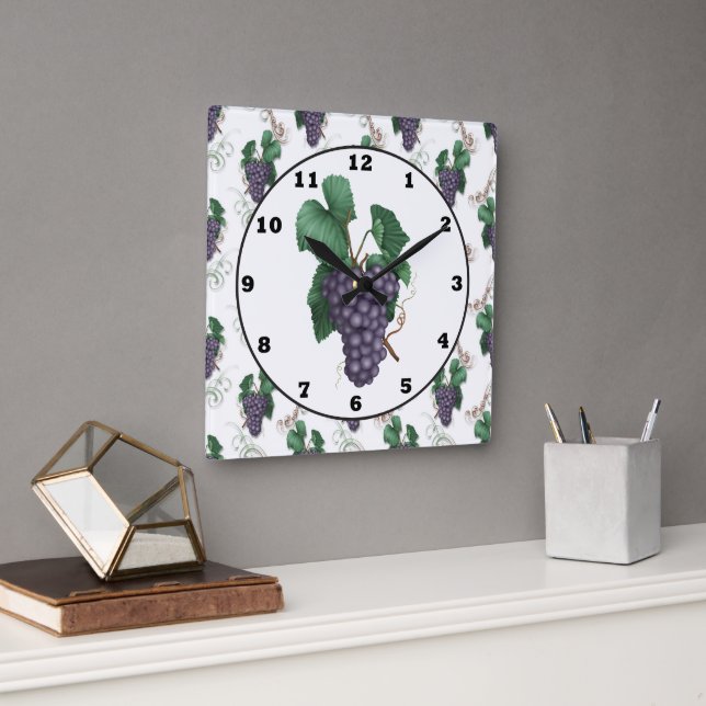 Horloge murale de la cuisine Raisins de campagne (Bureau)