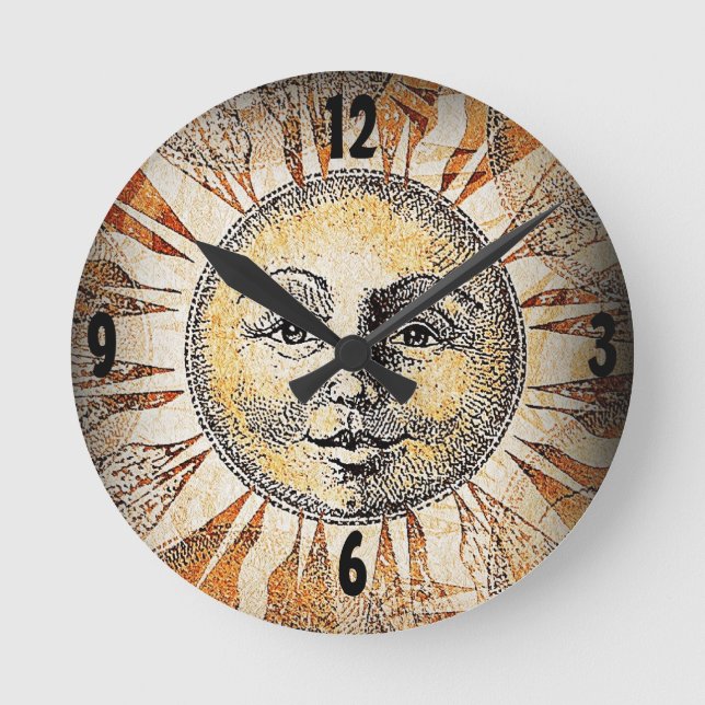 Horloge murale de la face du soleil souriante (Recto)