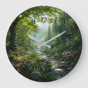 Horloge murale de la forêt sereine   Paysage natur