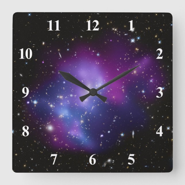 Horloge murale de la grappe en galaxie violette (Recto)
