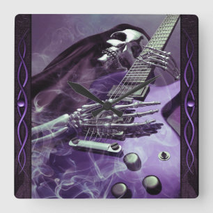 Horloge murale de la guitare de la faucheuse