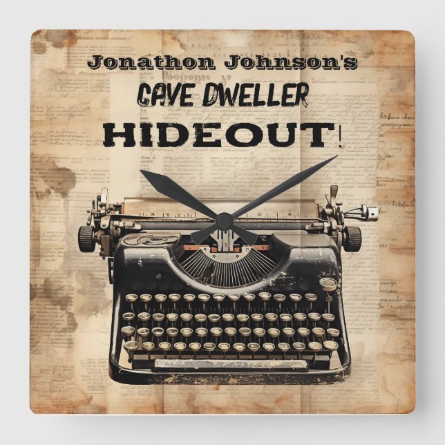 Horloge murale de la machine à écrire de style amu (Recto)