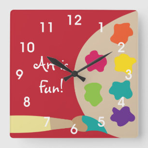 Horloge murale de la palette de peinture artistiqu