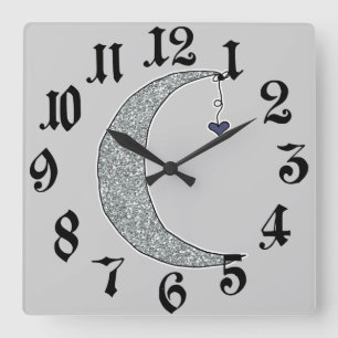 Horloge murale de la Parties scintillant lunaire