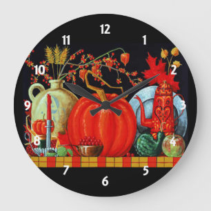 Horloge murale de la table de fête d'automne