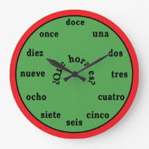 Horloge murale de langue espagnole