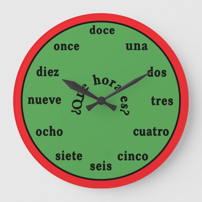Horloge murale de langue espagnole (Recto)