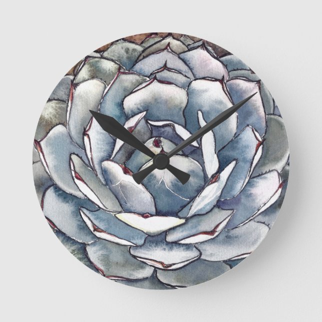 Horloge murale de l'aquarelle agave (Recto)