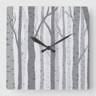 Horloge murale de l'arbre à bouleau