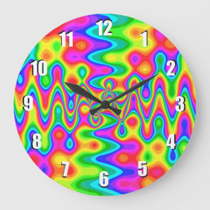Horloge murale de l'art psychédélique coloré