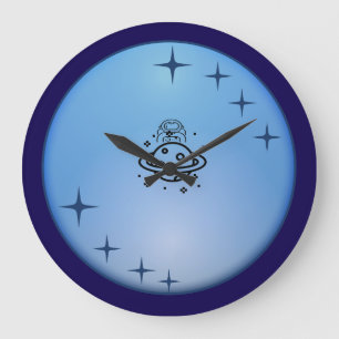 Horloge murale de l'astronaute de l'espace mignon