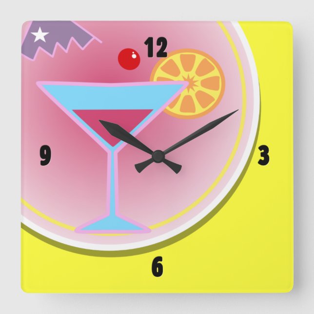 Horloge murale de l'heure du cocktail (Recto)