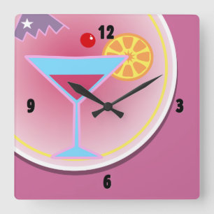 Horloge murale de l'heure du cocktail de nuit