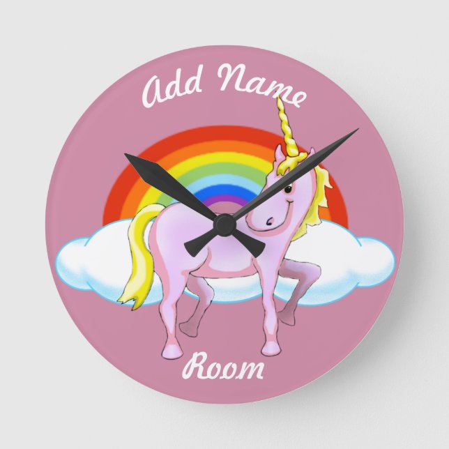 Horloge murale de licorne (personnalisable) (Recto)