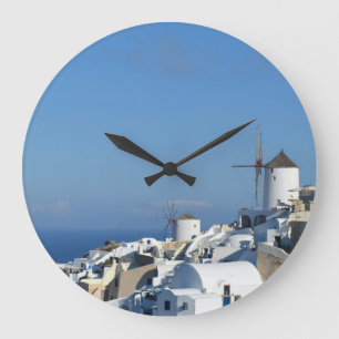 Horloge murale de l'île grecque - Oia, Santorin