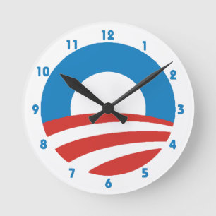 Horloge murale de logo d'Obama "O"