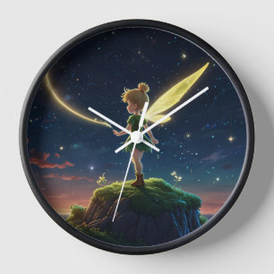 Horloge murale de lune de fée magique