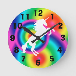 Horloge murale de l'Unicorne arc-en-ciel