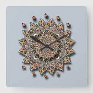 Horloge murale de mandala d'art de poterie de