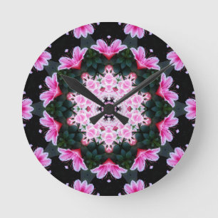 Horloge murale de mandala de fleur