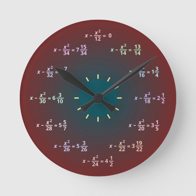 Horloge murale de maths (AM-PM) (Recto)