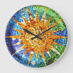 Horloge murale de mosaïques de Guell de parc