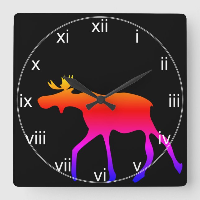 Horloge murale de Neon Moose (Recto)