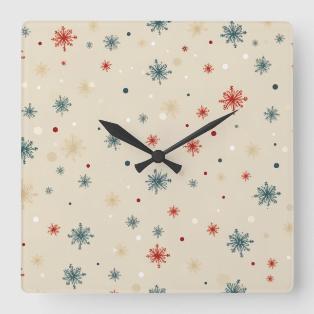 Horloge murale de Noël élégante – Temps hivernal f (Recto)