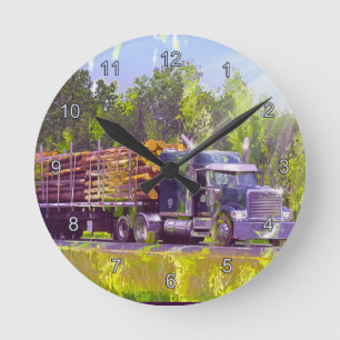 Horloge murale de notation de camion de bois de