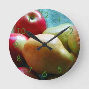 Horloge murale de plaisir de poire d'Apple