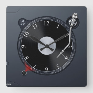 Horloge murale de plaque tournante du DJ