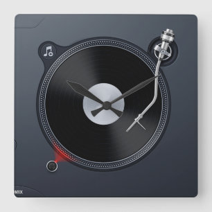 Horloge murale de plaque tournante du DJ