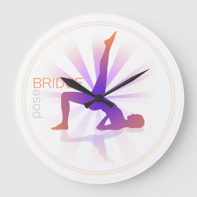 Horloge murale de pose de yoga (pose de pont) (Recto)