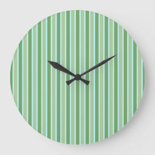 Horloge murale de rayure bleue d'olive verte