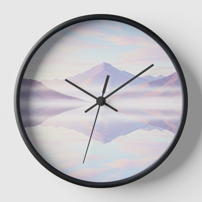 Horloge murale de réflexion du lac - Design de la  (Recto)