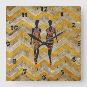 Horloge murale de silhouette d'Afrocentric