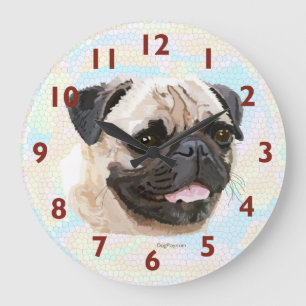 Horloge murale de sourire de carlin