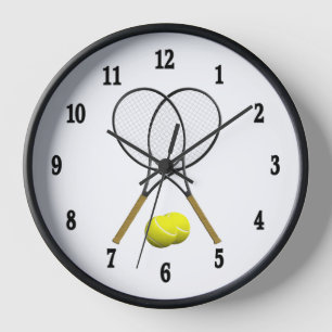 Horloge murale de sport de raquette de tennis