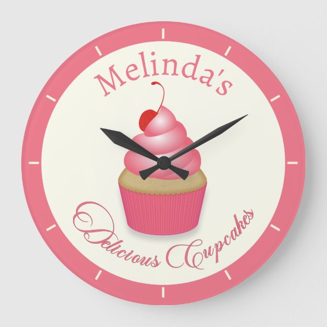 Horloge murale de succulents cupcakes (Recto)