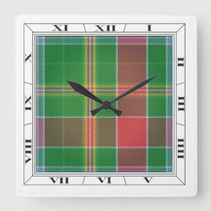 Horloge murale de tartan de chasseur