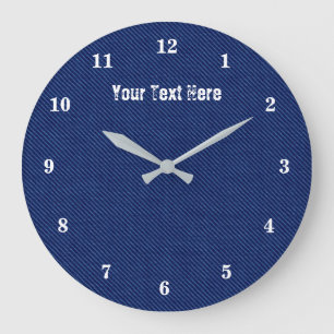 Horloge murale de texte personnalisé - Jeans bleu