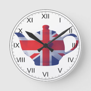 Horloge murale de théière d'Union Jack