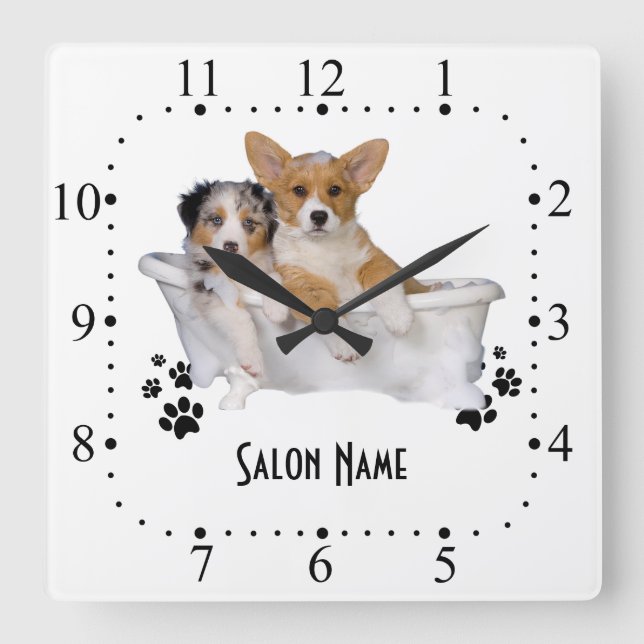 Horloge murale de toilettage de chien (Recto)