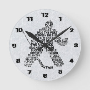 Horloge murale de typographie de gardien de but