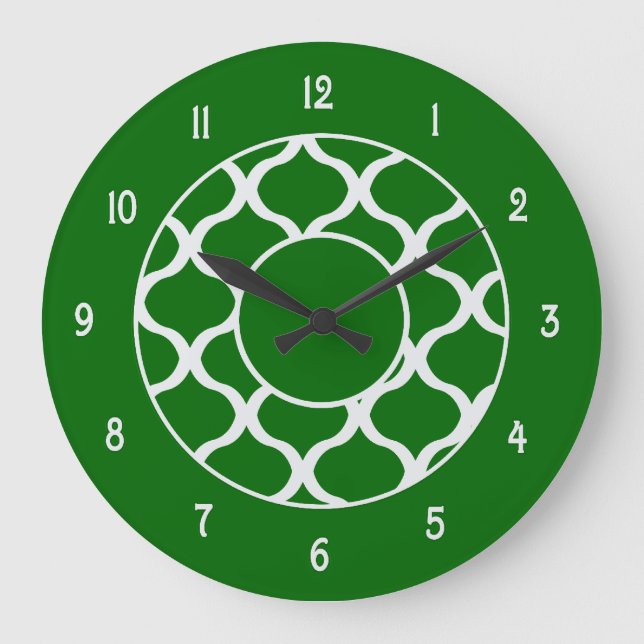 Horloge murale de vert vert et de blanc (Recto)